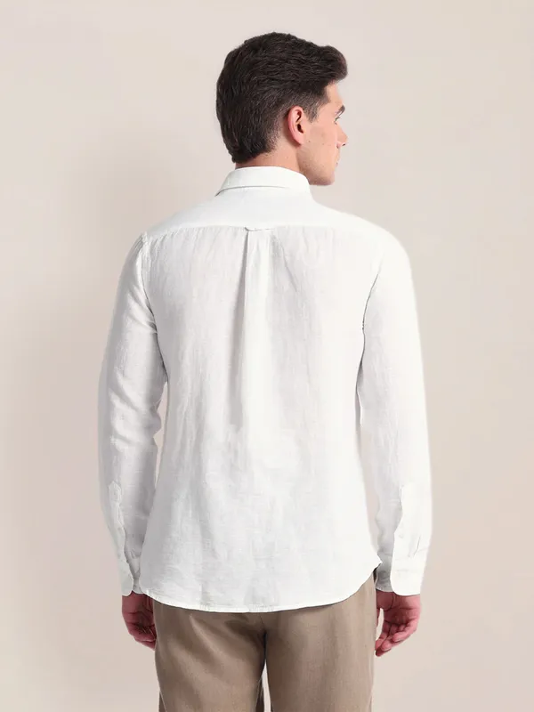 U S POLO ASSN cotton shirt in white plain