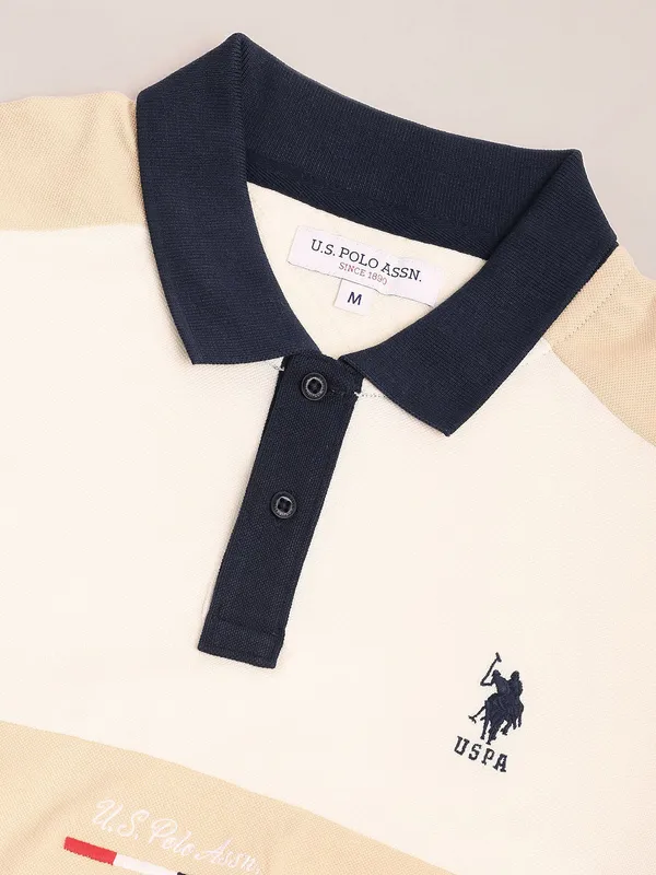 U S POLO ASSN cream cotton t-shirt