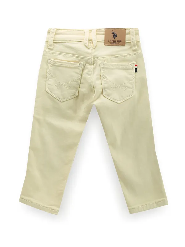 U S POLO ASSN cream solid jeans