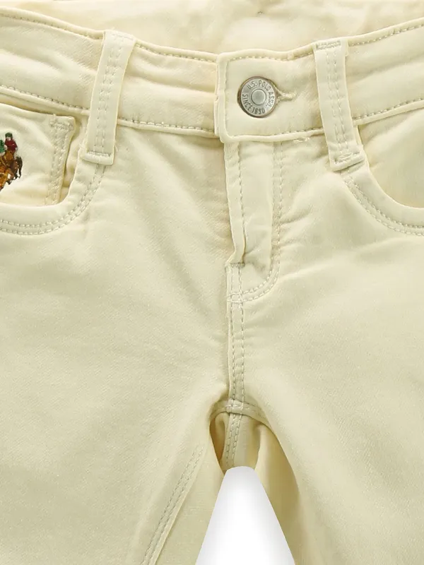 U S POLO ASSN cream solid jeans