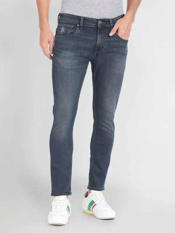 U S POLO ASSN dark blue cropped fit jeans