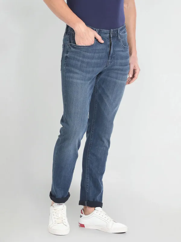 U S POLO ASSN dark blue slim taper jeans
