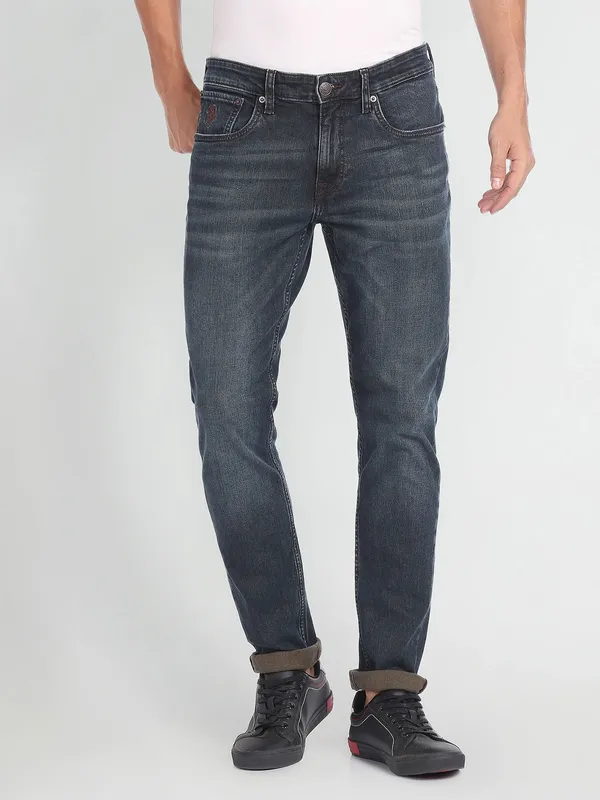 U S POLO ASSN dark blue slim tapered fit jeans