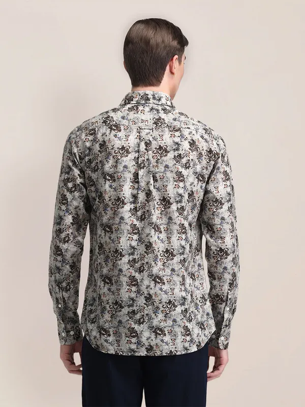 U S POLO ASSN grey  cotton shirt in print