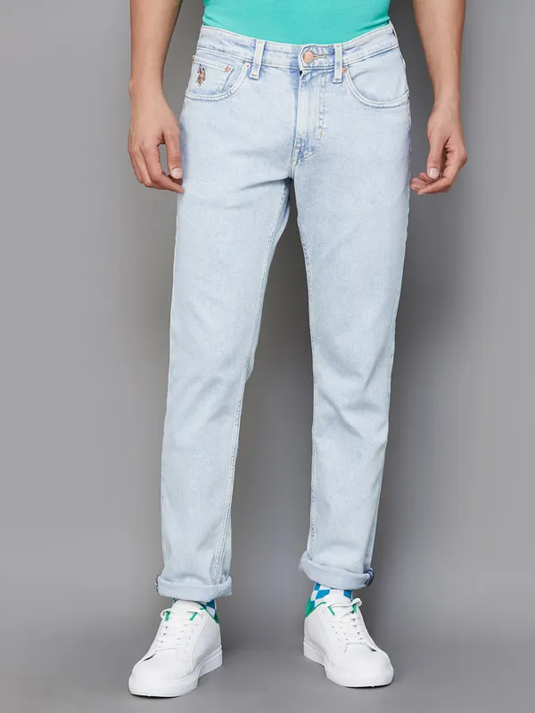 U S POLO ASSN ice blue slim taper fit jeans