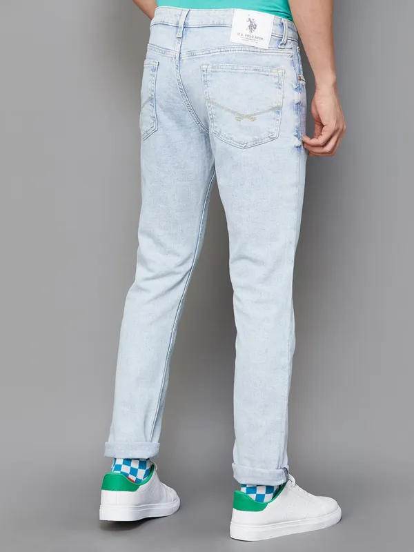 U S POLO ASSN ice blue slim taper fit jeans