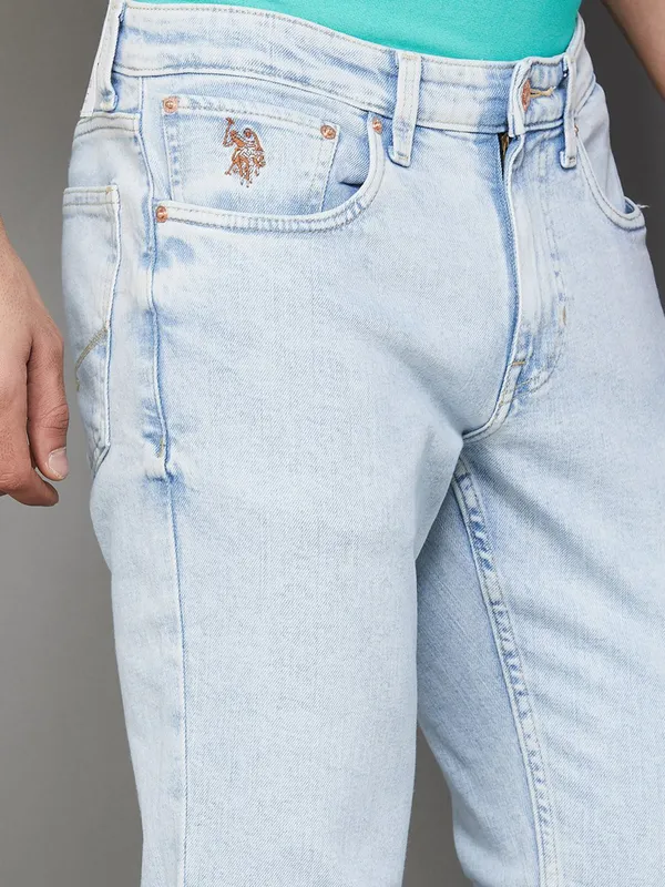 U S POLO ASSN ice blue slim taper fit jeans