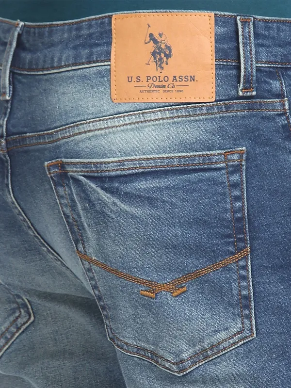 U S POLO ASSN indigo blue washed slim taper fit jeans
