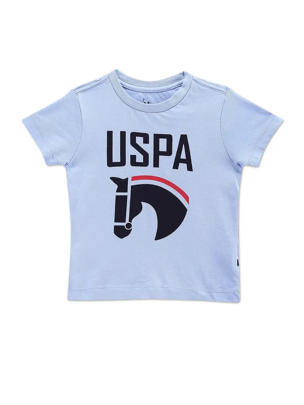 U S POLO ASSN light blue cotton t shirt