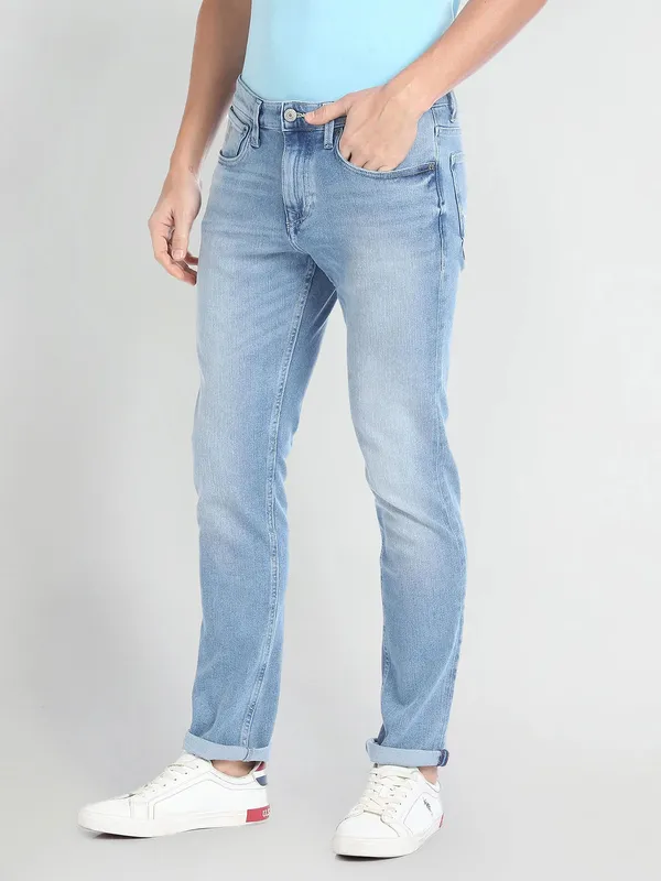 U S POLO ASSN light blue slim taper jeans