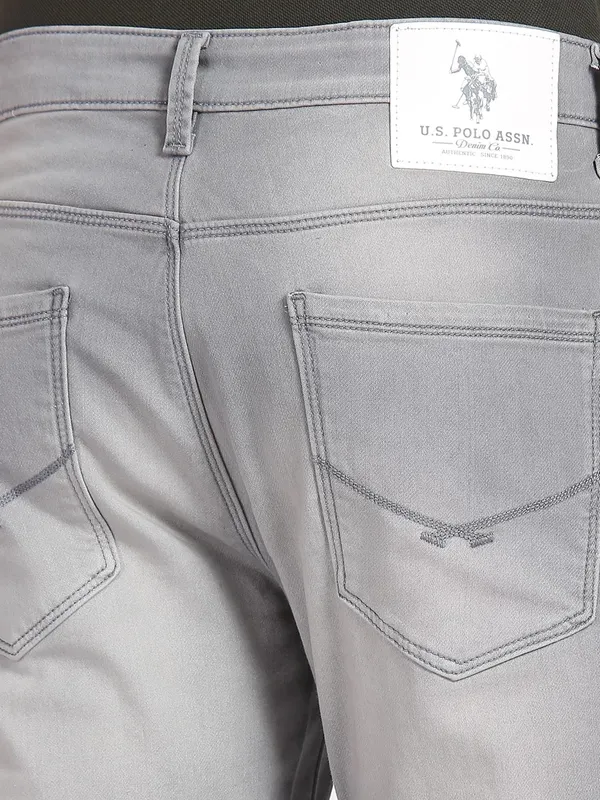U S POLO ASSN light grey slim taper fit jeans