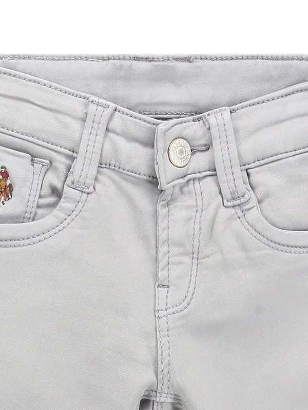 U S POLO ASSN light grey solid jeans