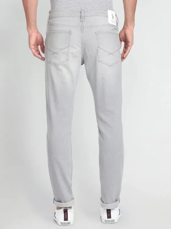 U S POLO ASSN light grey washed denim jeans