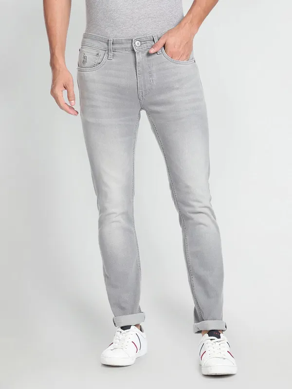 U S POLO ASSN light grey washed jeans