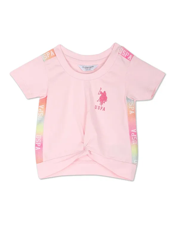 U S POLO ASSN light pink cotton top