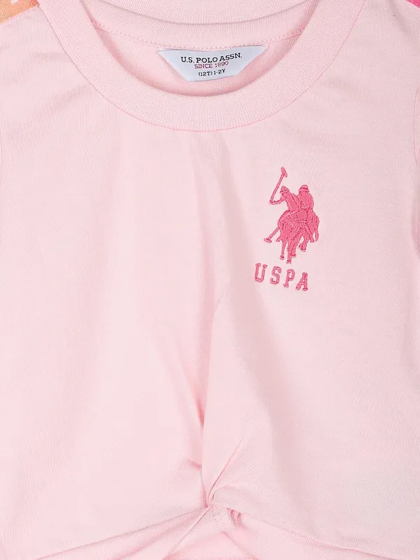 U S POLO ASSN light pink cotton top