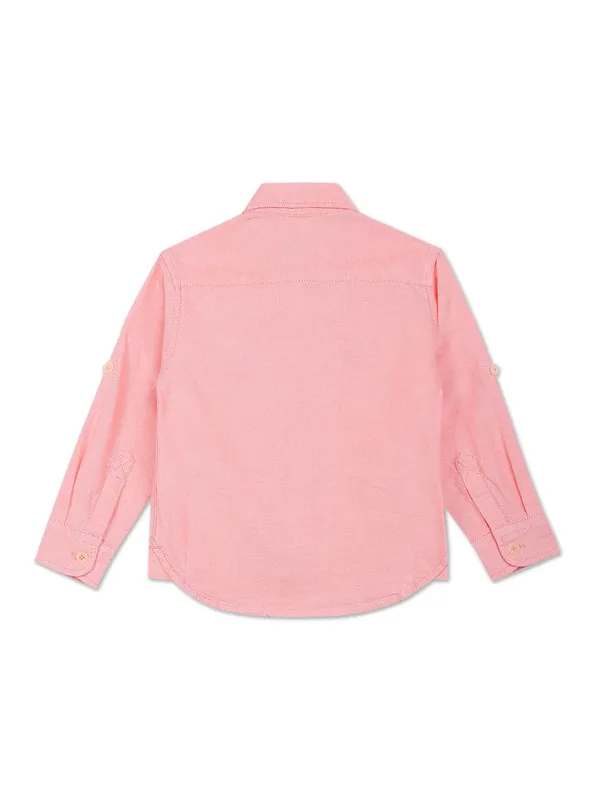U S POLO ASSN light pink full sleeves shirt