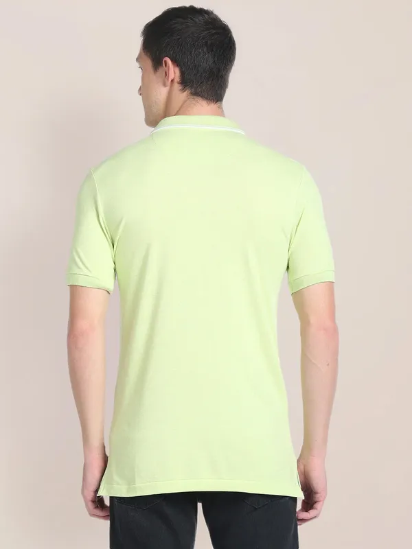 U S POLO ASSN lime green cotton t shirt