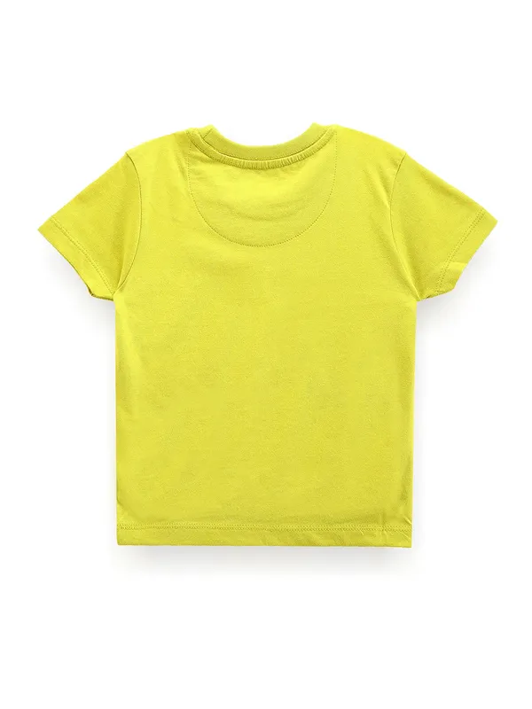 U S POLO ASSN lime yellow printed t shirt