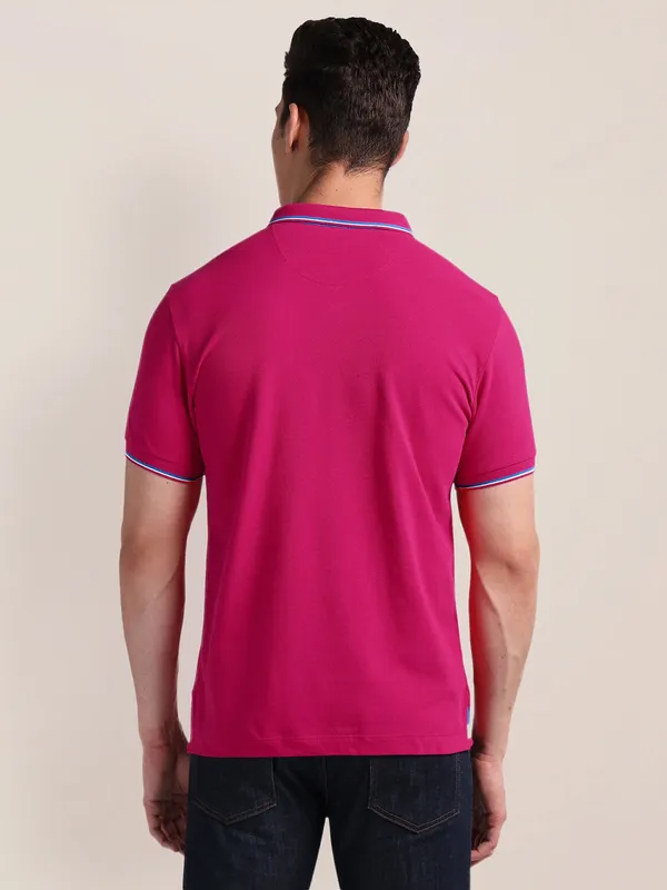 U S POLO ASSN magenta plain t-shirt