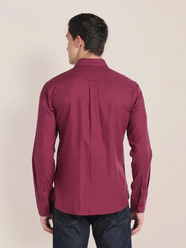 U S POLO ASSN maroon plain shirt