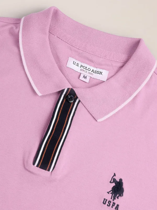 U S POLO ASSN mauve pink cotton t-shirt