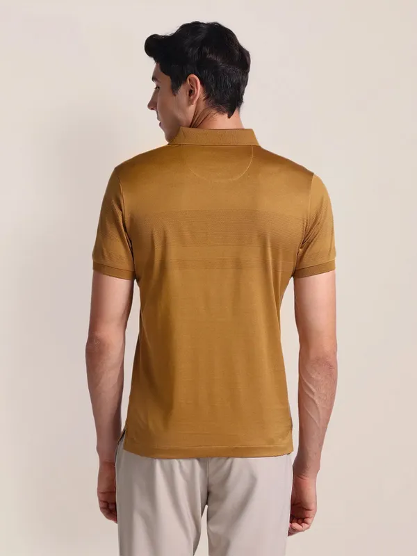 U S POLO ASSN mustard yellow stripe polo t-shirt-G3-MTS18562