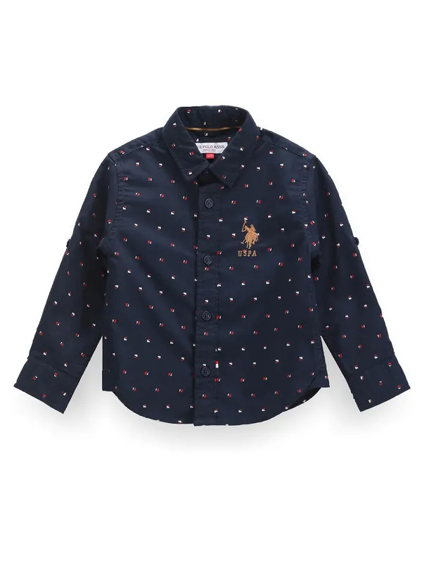 U S POLO ASSN navy casual boys shirt