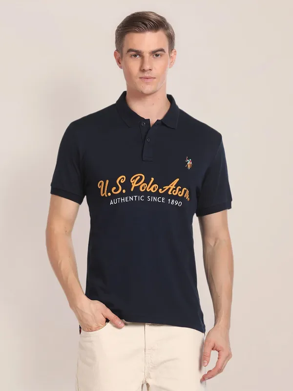 U S POLO ASSN navy polo cotton t shirt