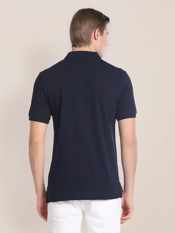 U S POLO ASSN navy polo t shirt with half sleeve