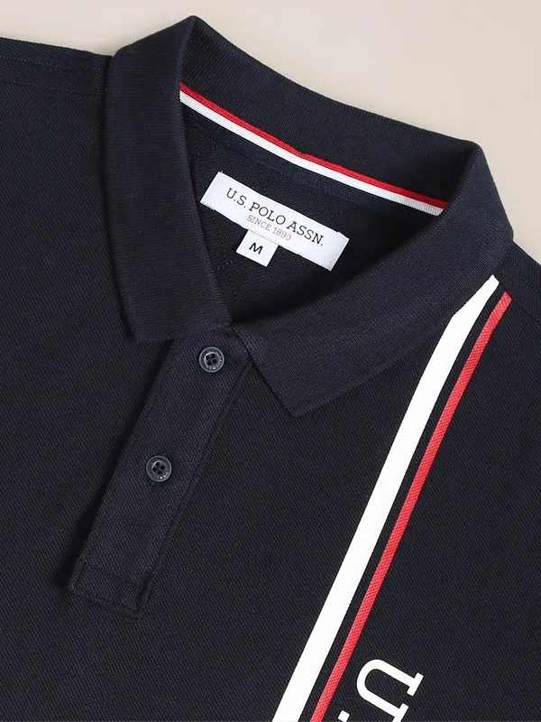 U S POLO ASSN navy polo t shirt with half sleeve