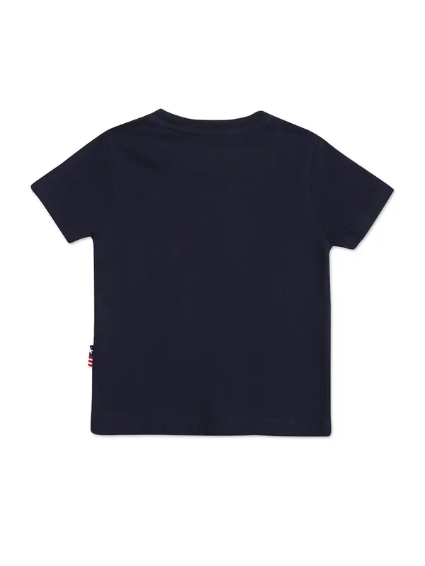U S POLO ASSN navy printed cotton t shirt