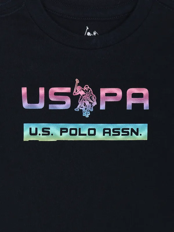 U S POLO ASSN navy printed t shirt