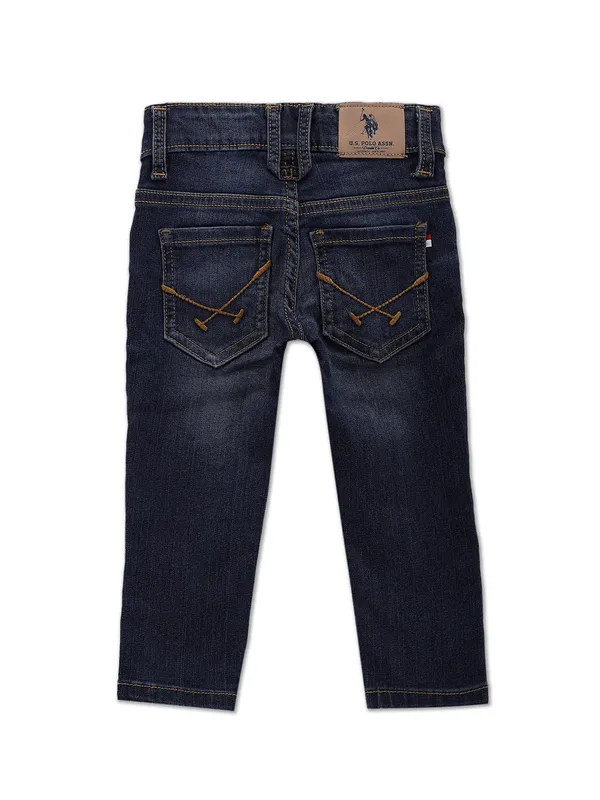 U S POLO ASSN navy slim fit jeans in washed