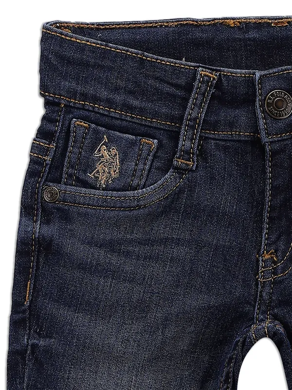 U S POLO ASSN navy slim fit jeans in washed