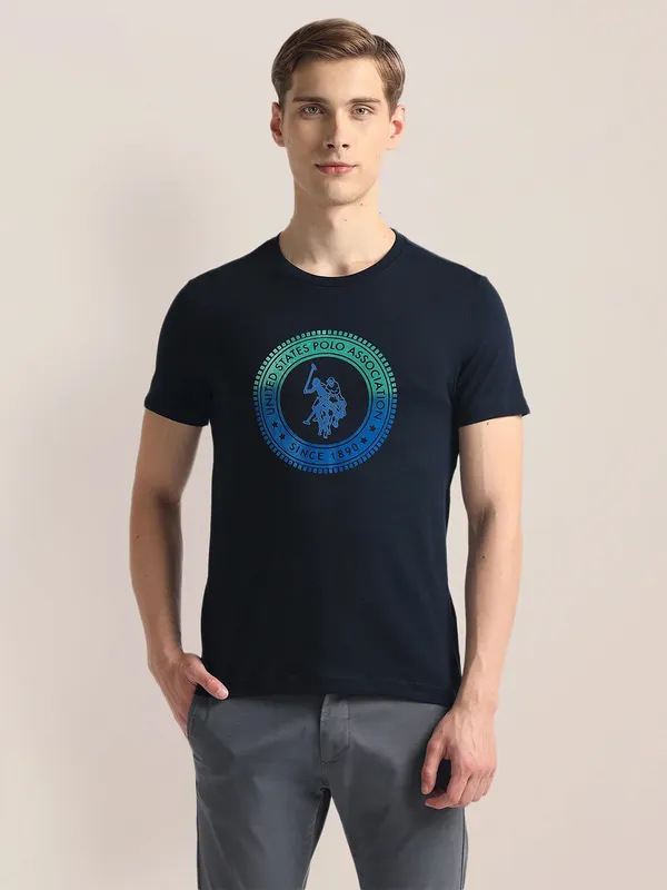 U S POLO ASSN navy stripe cotton t-shirt