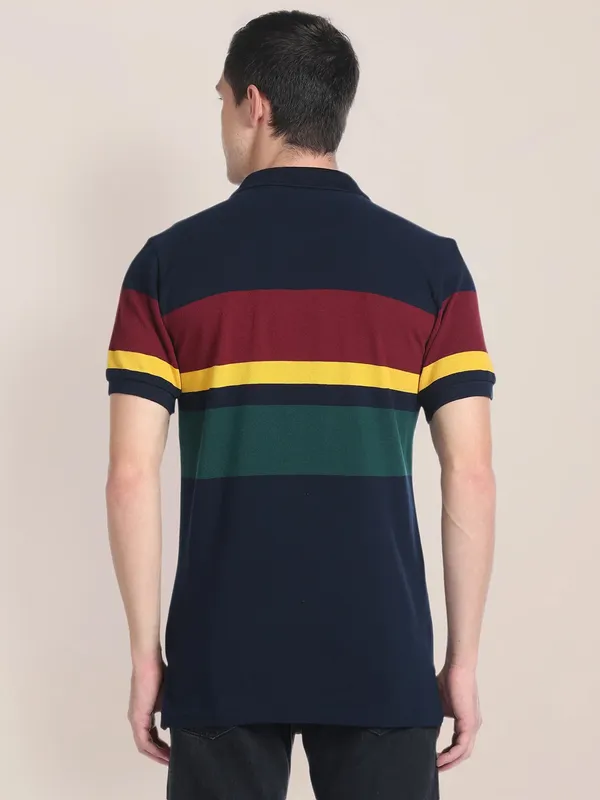 U S POLO ASSN navy t shirt with polo neck