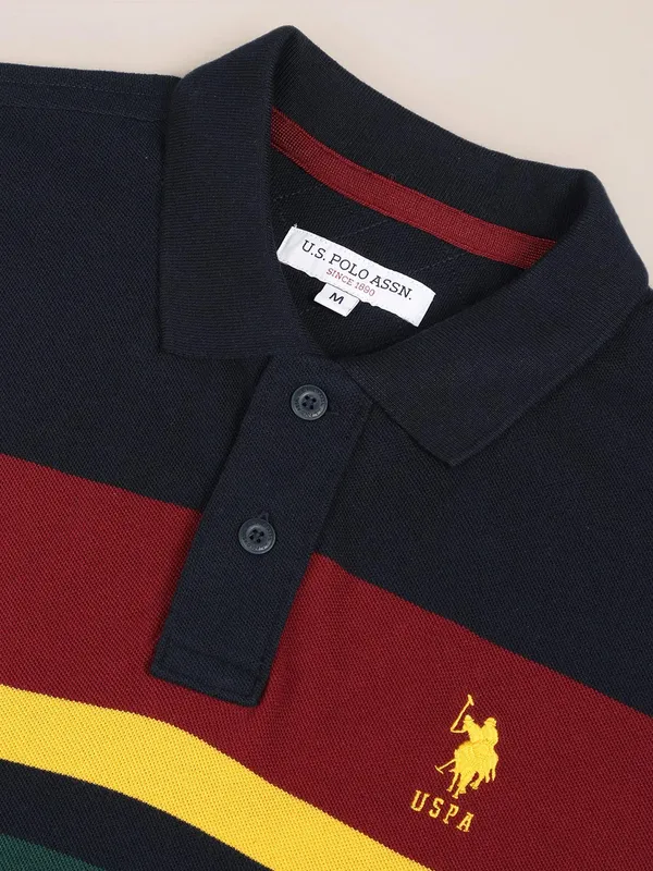 U S POLO ASSN navy t shirt with polo neck
