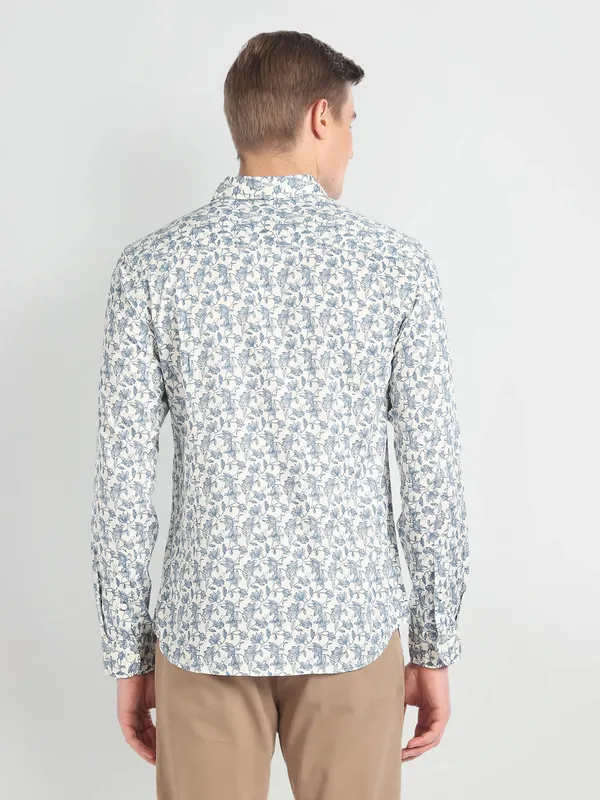 U S POLO ASSN off white cotton shirt