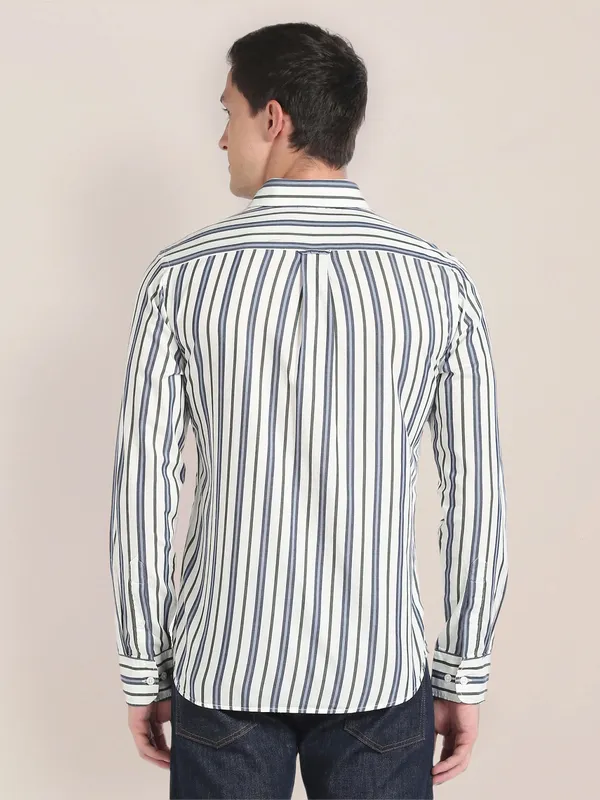 U S POLO ASSN off white stripe shirt