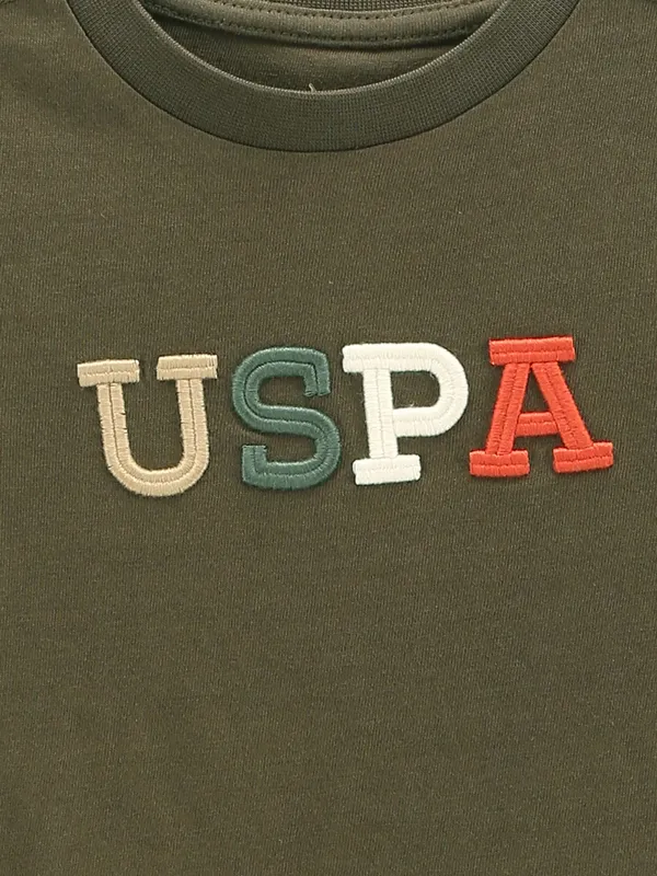 U S POLO ASSN olive cotton t shirt