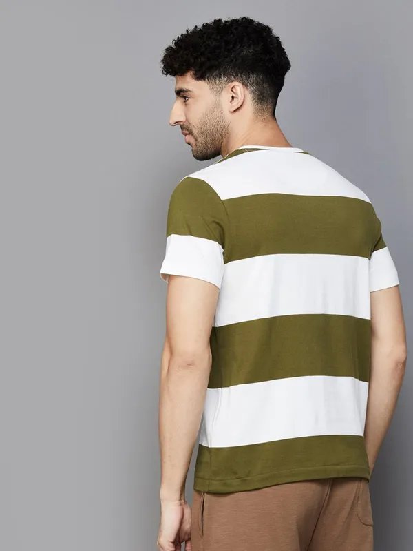 U S POLO ASSN olive green round neck t-shirt
