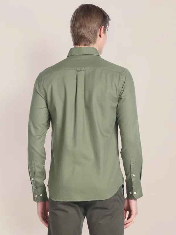 U S POLO ASSN olive plain shirt