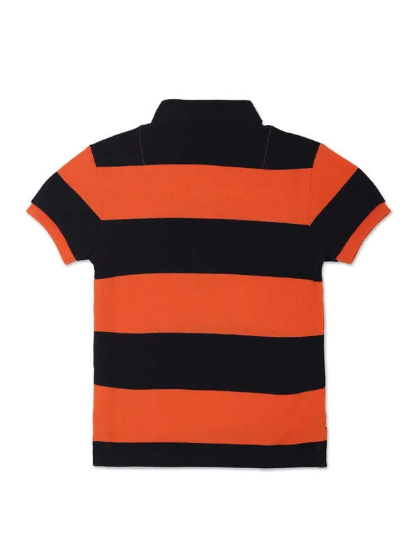 U S POLO ASSN orange and black t shirt