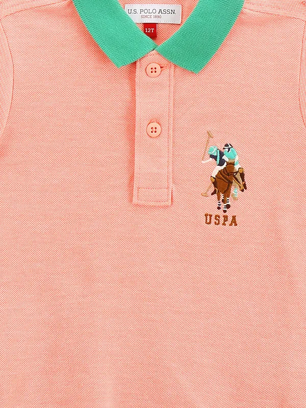 U S POLO ASSN peach cotton polo t-shirt