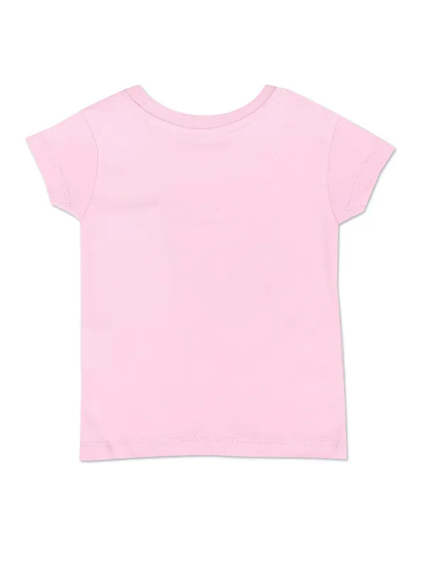 U S POLO ASSN pink cotton printed top