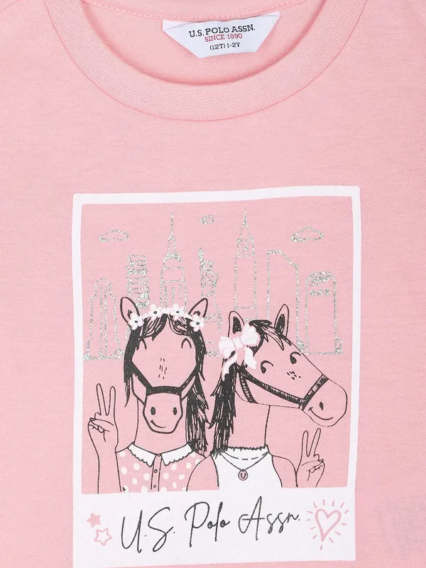 U S POLO ASSN pink cotton top