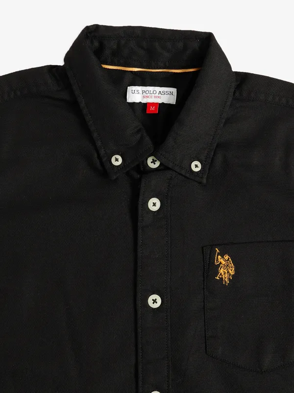 U S POLO ASSN plain black shirt