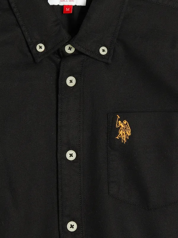 U S POLO ASSN plain black shirt