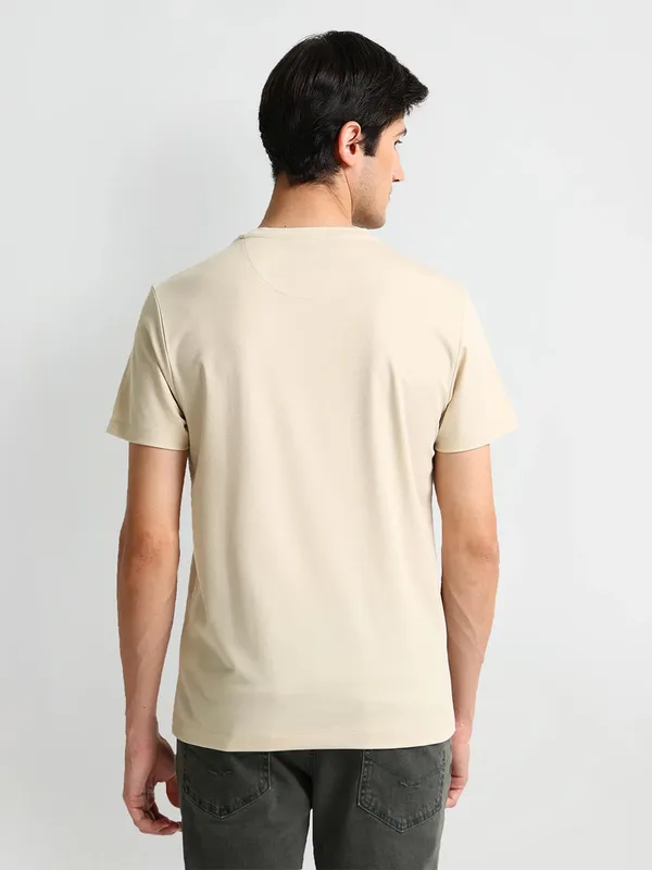 U S POLO ASSN plain cream cotton t-shirt